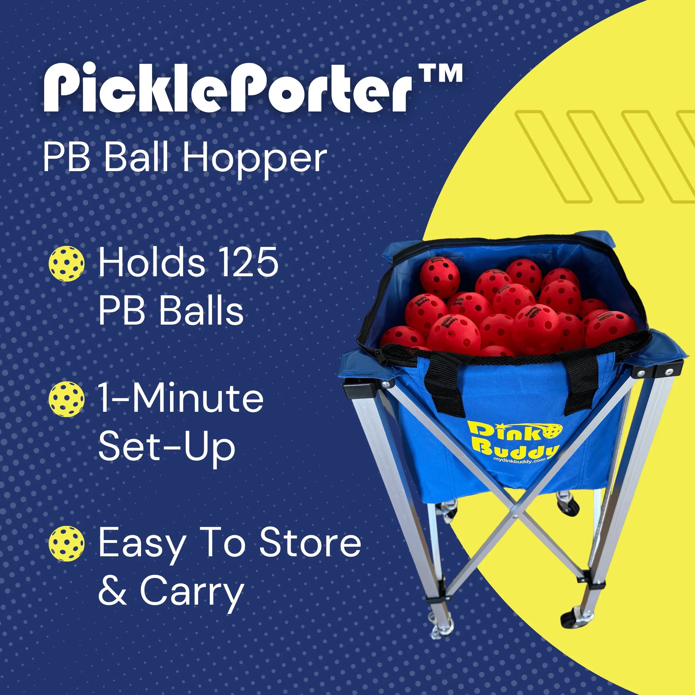 pickleball ball hopper portable pickleball equipment for coaches and beginner pickleball