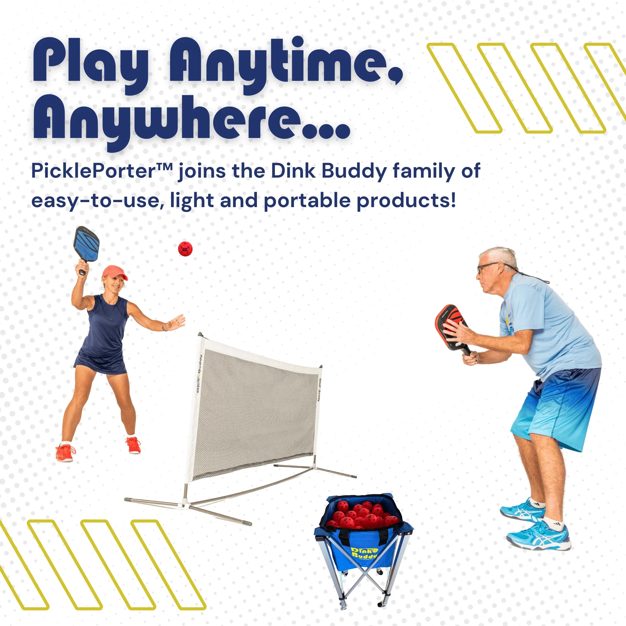 pickleball ball hopper PicklePorter pickleball court equipment for coaches and players