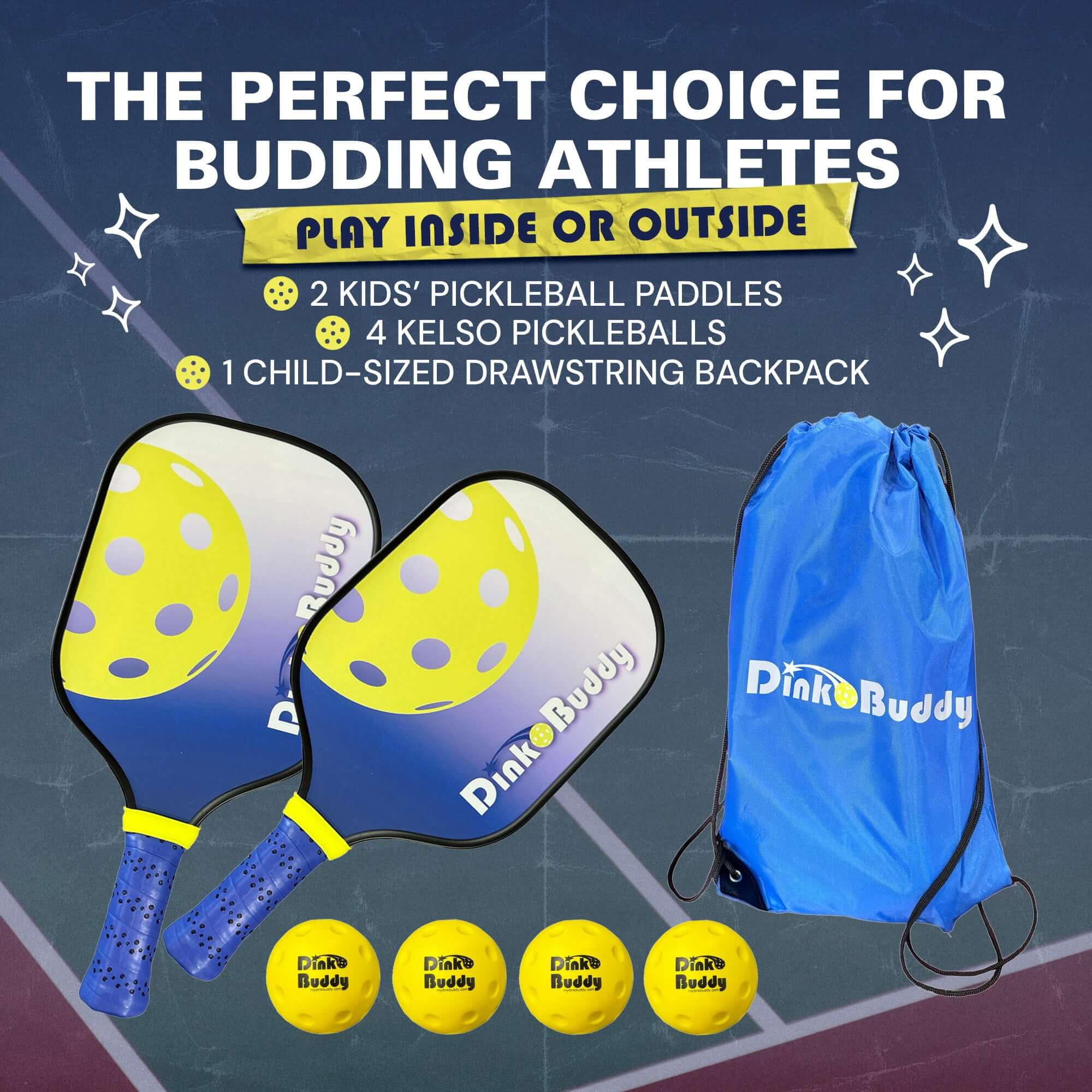 kids pickleball set with net pickleball paddles and pickle balls for pickleball court practice