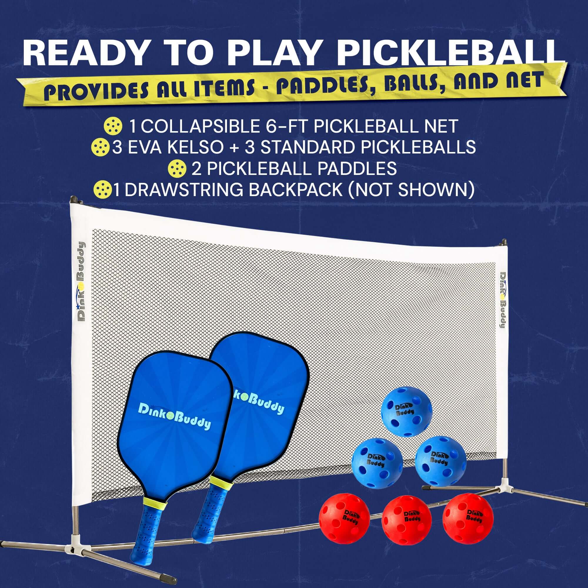 pickleball set with net pickleball paddles and pickleball balls for pickleball court practice