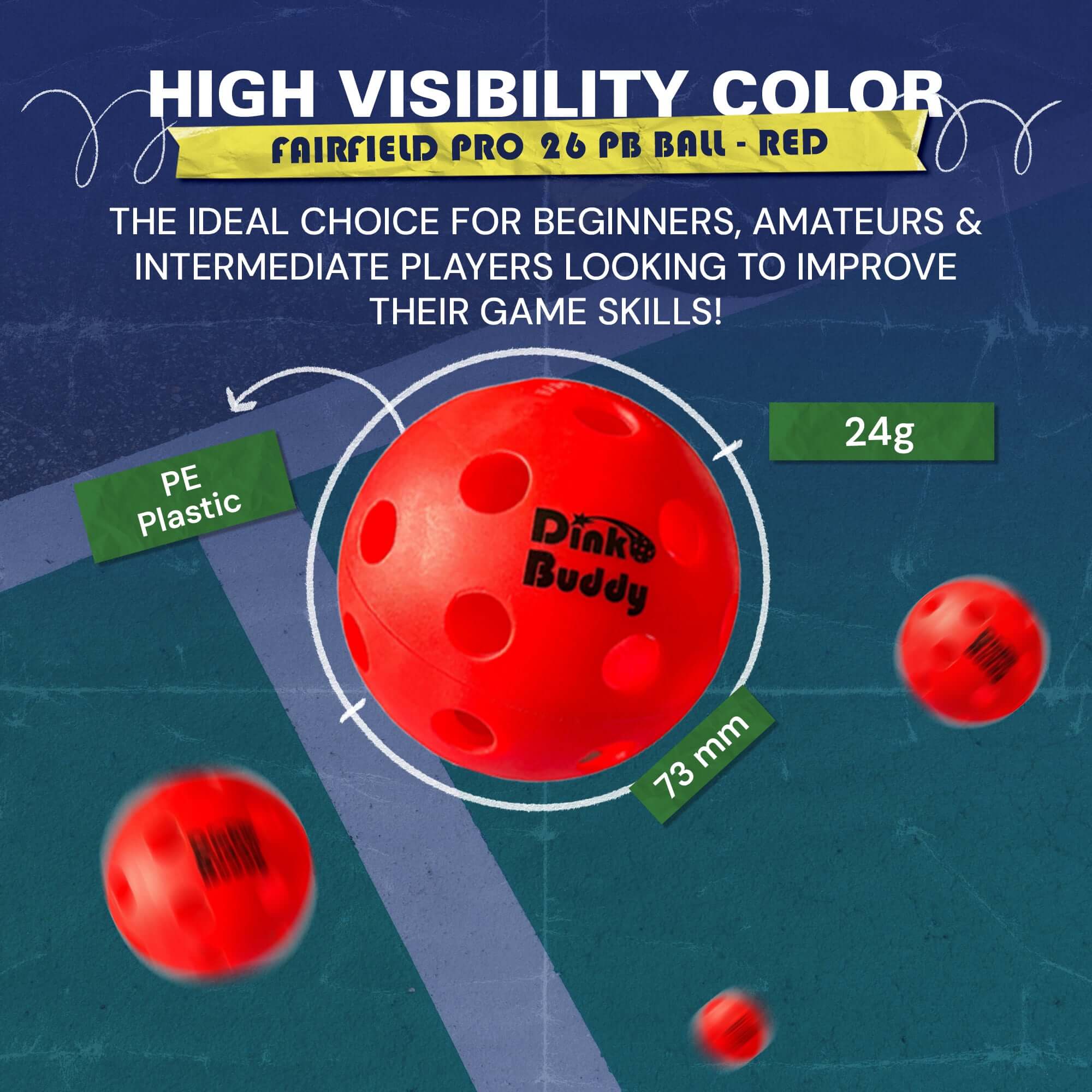 pickleball balls red pickle balls for pickleball set and pickleball court practice
