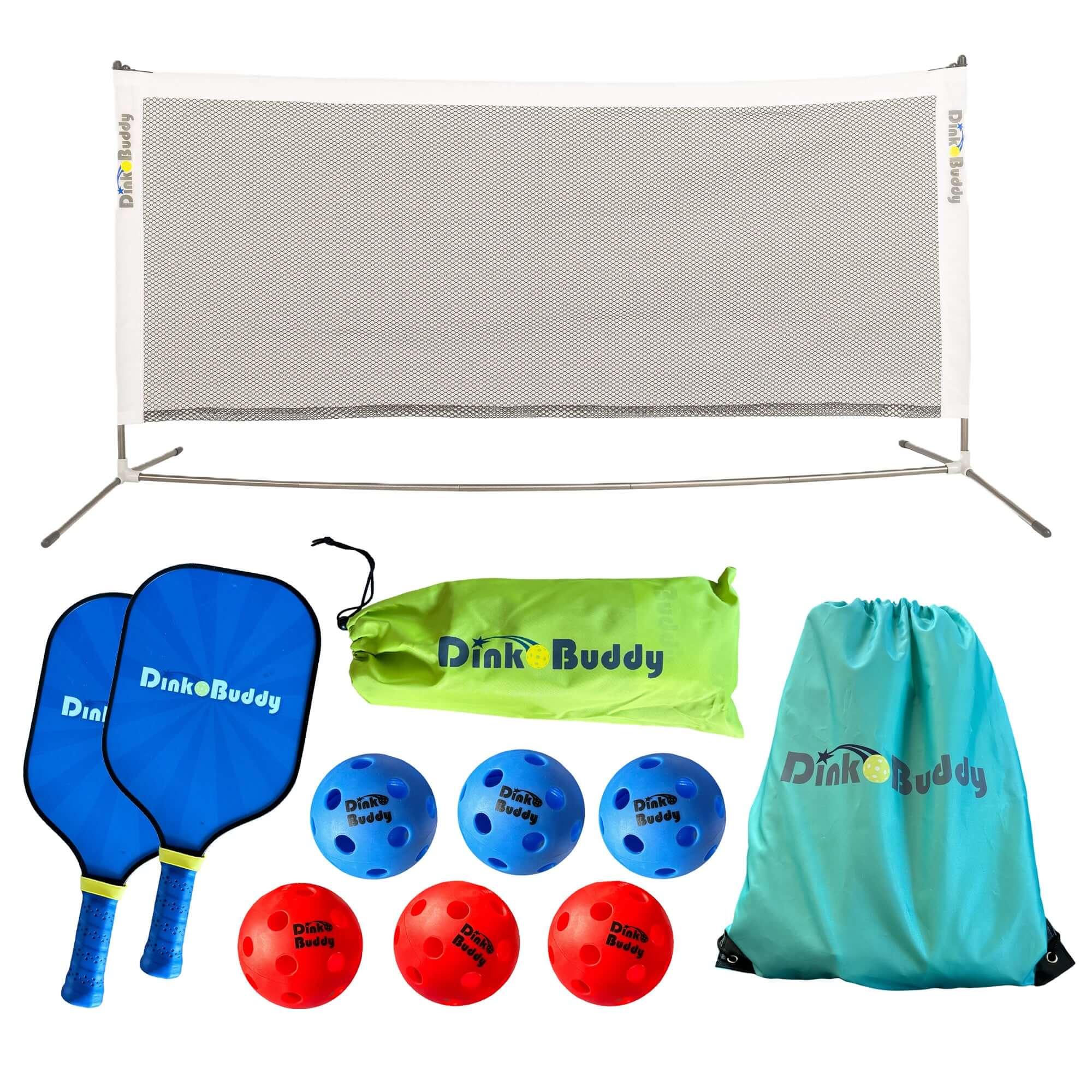 pickleball set with net pickleball paddles and pickleball balls for pickleball court practice
