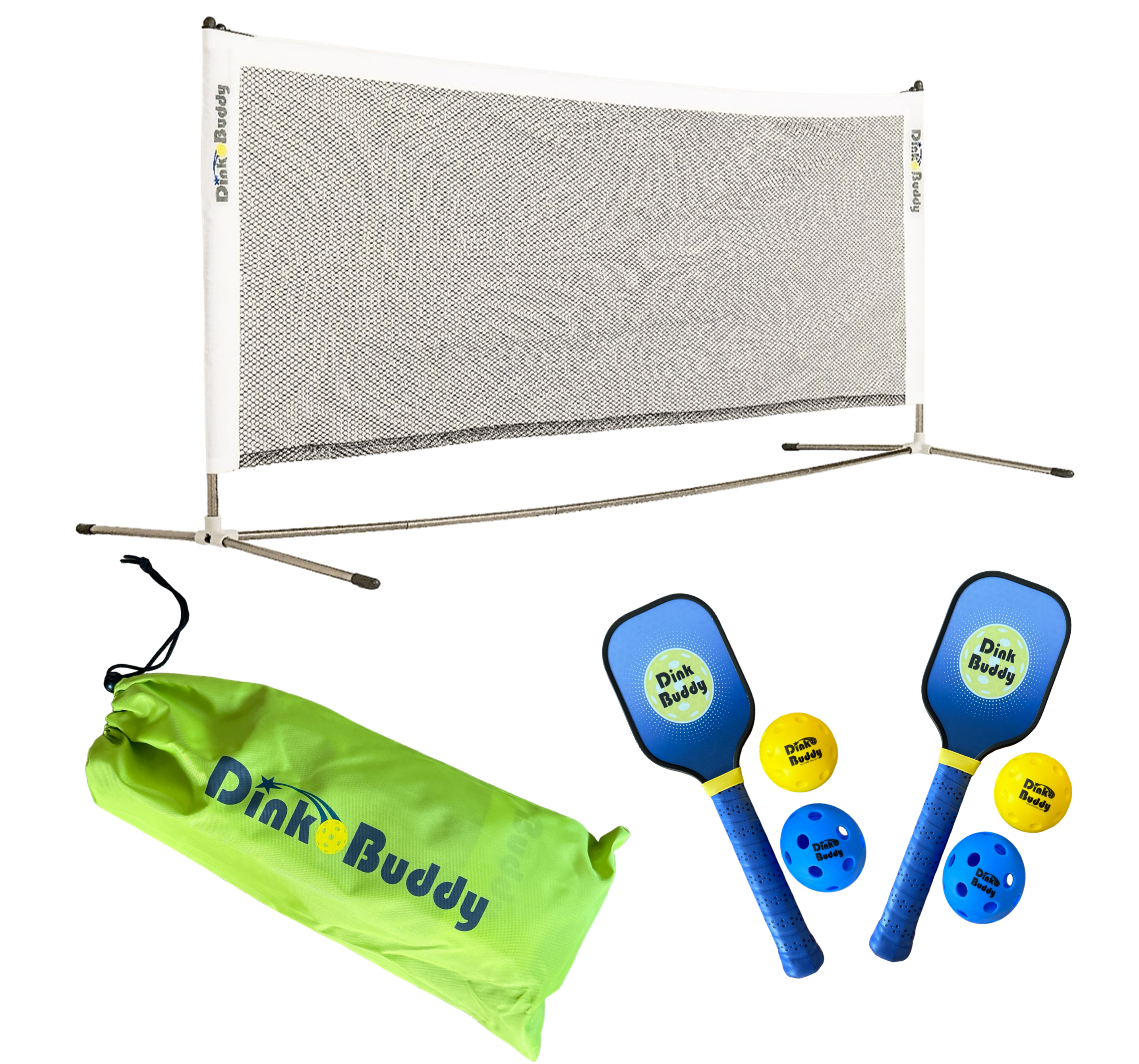 PickleDojo™ Pickleball Training Set, 3-in-1 [Paddles, Balls & Net]