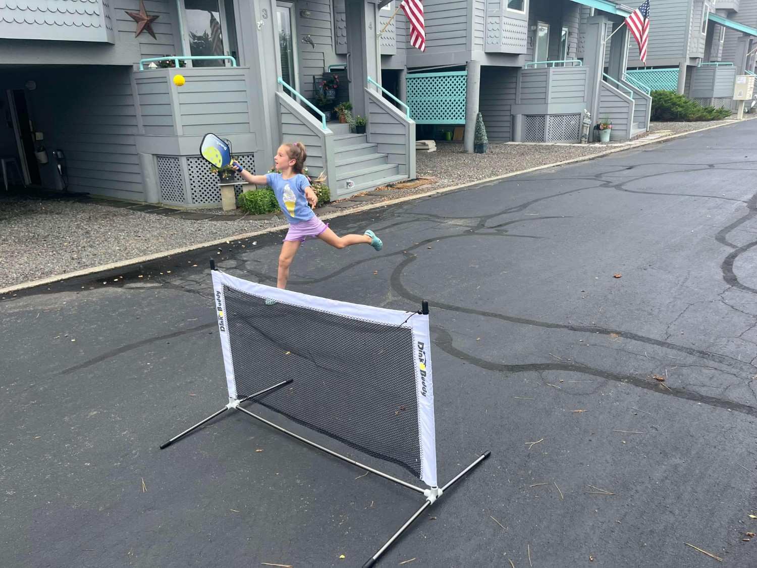 Kids practicing pickleball