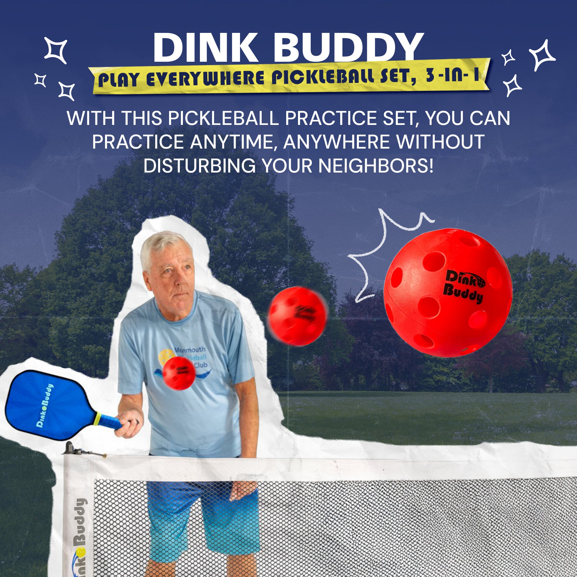 Play Everywhere Pickleball Set, 3-in-1