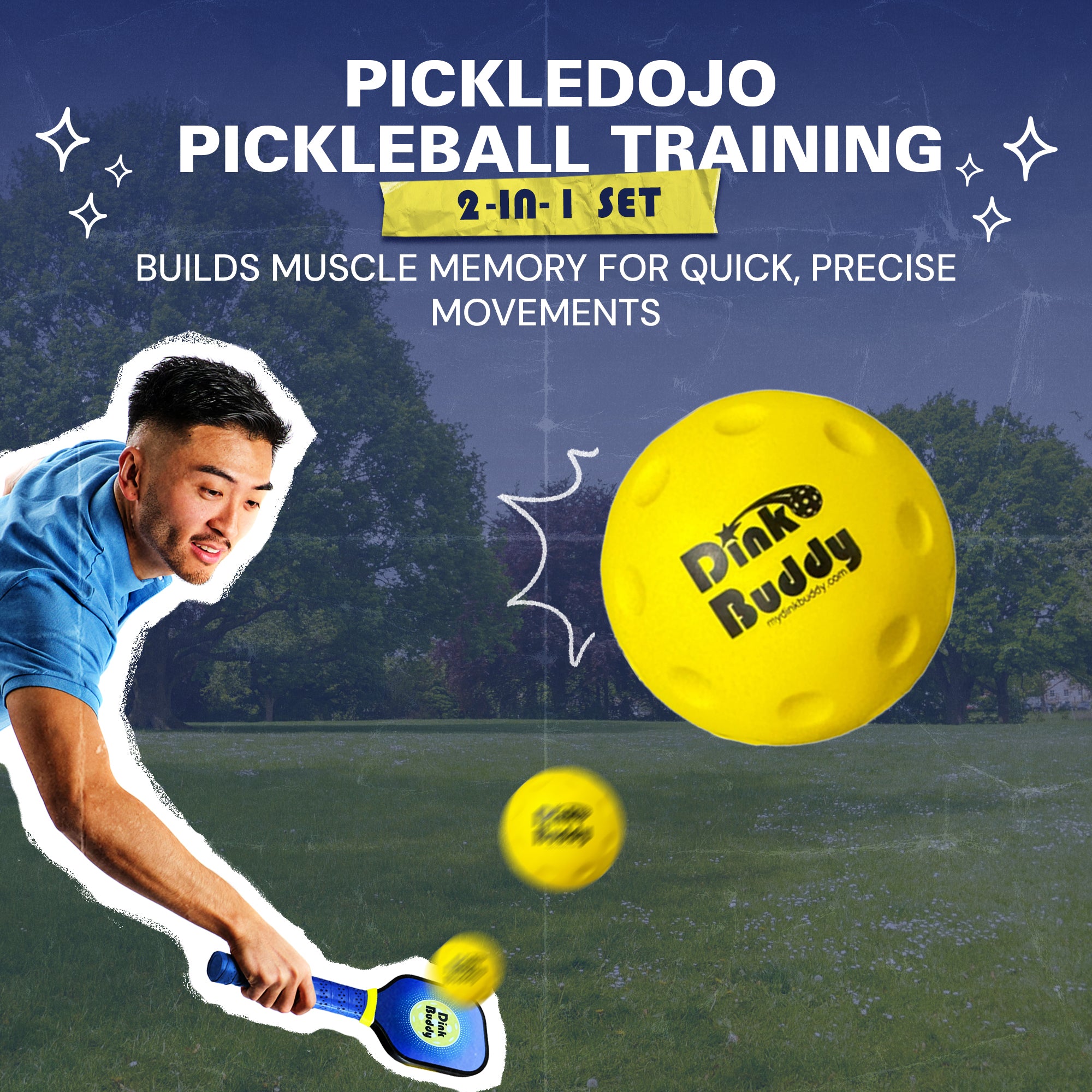 PickleDojo™ Pickleball Training Set, 2-in-1