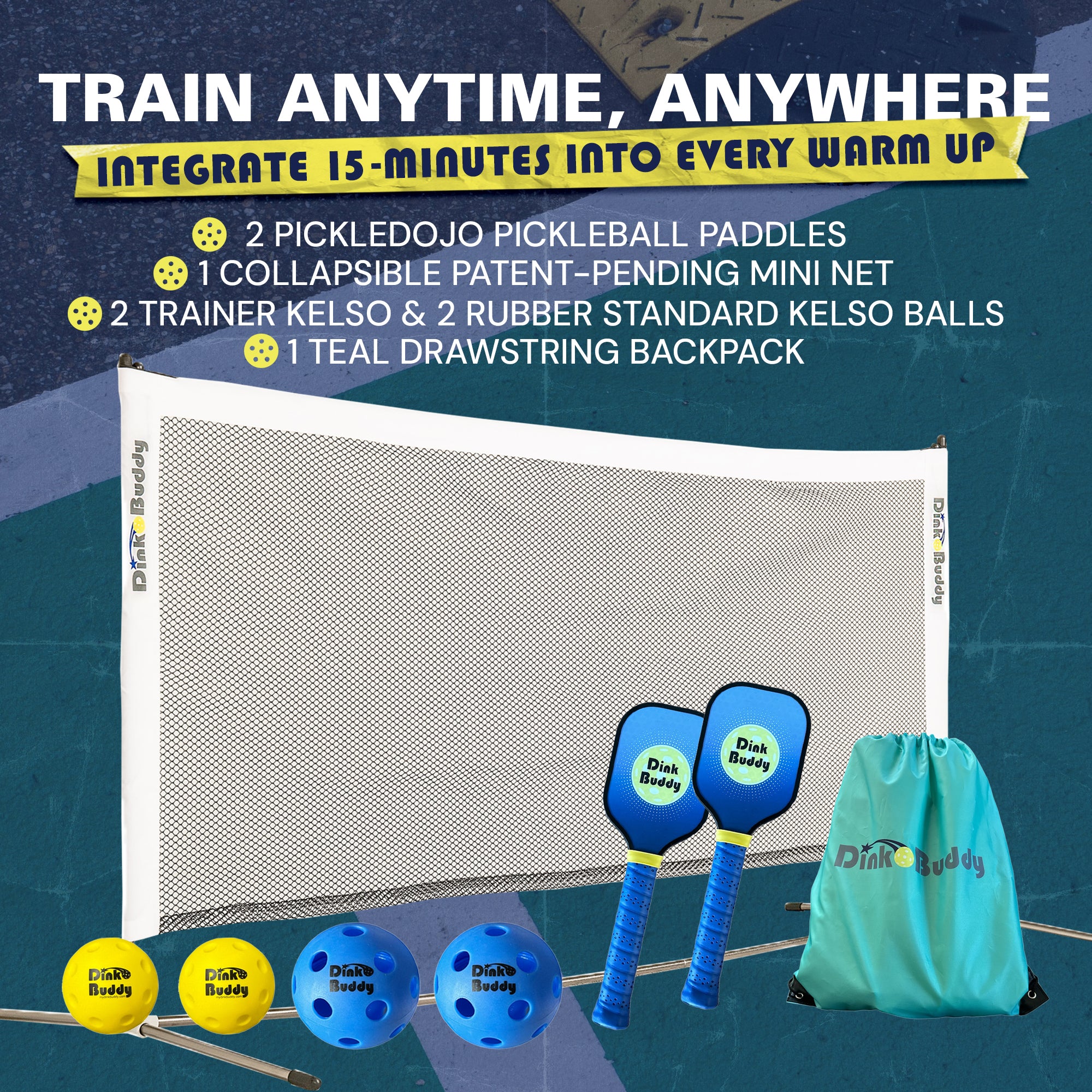 PickleDojo™ Pickleball Training Set, 3-in-1